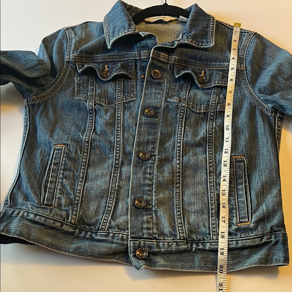L.L. Bean Blue Denim Jean Jacket Women's XS EUC Stretch Western Cowgirl Boho - Picture 8 of 11